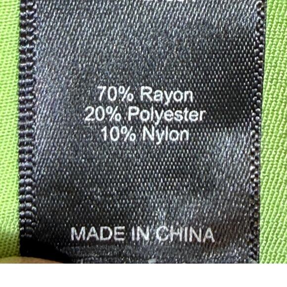 Ali Miles Women 2X Green Shimmery Asian Inspired 3/4 Sleeve Blouse Top Statement - Picture 4 of 8